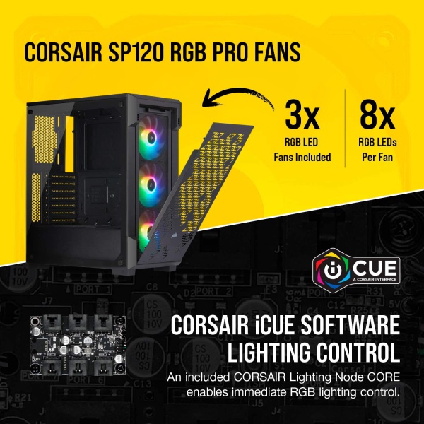Corsair iCUE 220T RGB Mid Tower Case - Black - Image 5