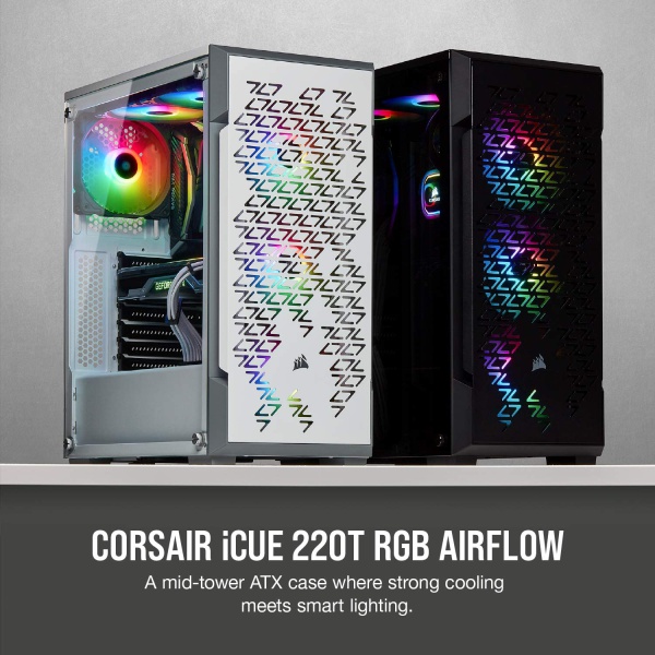 Corsair iCUE 220T RGB Mid Tower Case - Black - Image 7